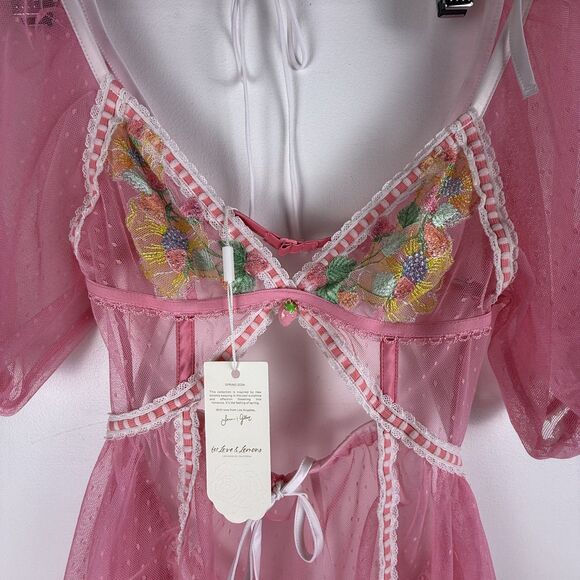 For Love & Lemons x Victoria Secret Sheer Pink Babydoll Dress | Spring 2024 - Picture 6 of 9